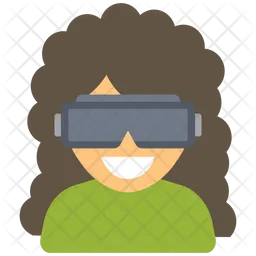 Woman use Virtual reality headset  Icon