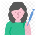 Woman Vaccination Vaccination Injection Icon