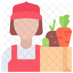 Woman Vegetable Seller  Icon