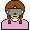 Woman Vr Headset  Icon