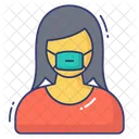 Woman Waring Mask  Icon