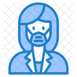 Woman Waring Mask  Icon