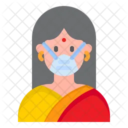 Woman Waring Mask  Icon