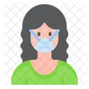 Woman Waring Mask  Icon