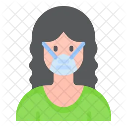 Woman Waring Mask  Icon