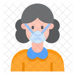 Woman Waring Mask  Icon