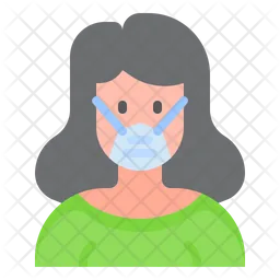 Woman Waring Mask  Icon