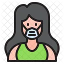 Woman Waring Mask Face Mask Girl With Mask Icon