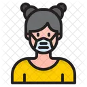 Woman Waring Mask Face Mask Girl With Mask Icon