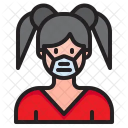 Woman Waring Mask  Icon