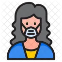 Woman Waring Mask Face Mask Girl With Mask Icon