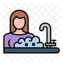 Washing Dishes Cleaning House Icon