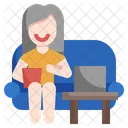 Woman Watching Tv Watch Tv Cinema Icon