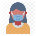 Woman Wear Face Mask Woman Avatar Icon