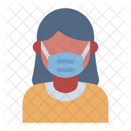 Woman Wear Face Mask  Icon