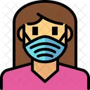 Woman Wear Hygienic Mask  Icon