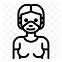 Woman Wear Medical Mask Woman Female Icône