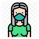 Woman Wear Medical Mask Woman Female Icône