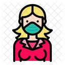 Woman Wear Medical Mask Woman Female Icône