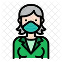 Woman Wear Medical Mask Woman Female Icône