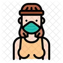 Woman Wear Medical Mask Woman Female Icône