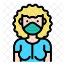 Woman Wear Medical Mask Woman Female Icône