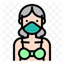 Woman Wear Medical Mask Woman Female Icône