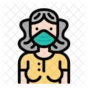 Woman Wear Medical Mask Woman Female Icône