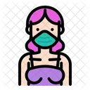 Woman Wear Medical Mask Woman Female Icône