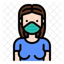 Woman Wear Medical Mask Woman Female Icône