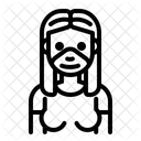 Woman Wear Medical Mask Woman Female Icône