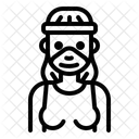 Woman Wear Medical Mask Woman Female Icône