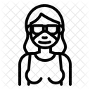 Woman Wear Medical Mask Woman Female Icône