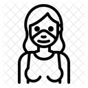Woman Wear Medical Mask Woman Female Icône