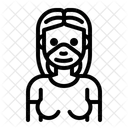 Woman Wear Medical Mask Woman Female Icône