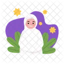Woman wearing ihram clothes  Icon
