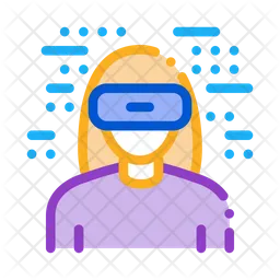 Woman Wearing Virtual Reality  Icon