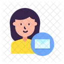Woman With Envelope  Icon