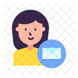 Woman With Envelope  Icon