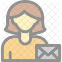Woman With Envelope  Icon
