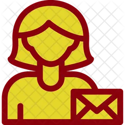 Woman With Envelope  Icon