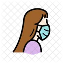 Woman with face mask  Icon