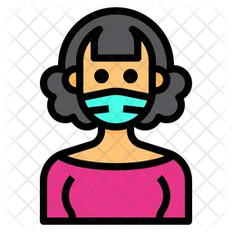 Woman With Facemask  Icon