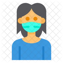 Woman With Facemask  Icon