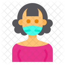 Woman With Facemask  Icon