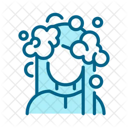 Woman with foam hair wash  Icon