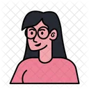 Woman With Glasses Avatar  Icon