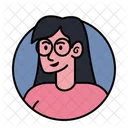 Woman With Glasses Avatar  Icon