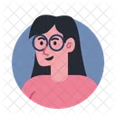Woman With Glasses Avatar  Icon