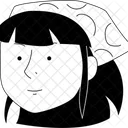 Woman With Hair Cloth Icon